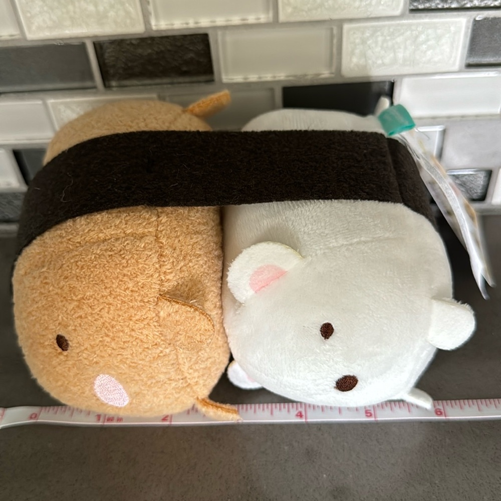 San-X Sumikkogurashi Tonkatsu & Shirokuma Sushi Plush / Kawaii / 6” / Rare / NEW - Picture 14 of 14